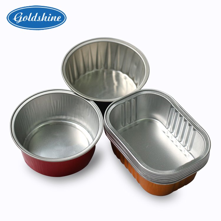 Small Size Aluminum Foil Cake Container Shallow Round Pan Cakes